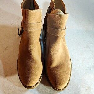 Beachwood Altossa Women's Beige Leather Ankle Bootie Zip Buckle   8.5M (1390)